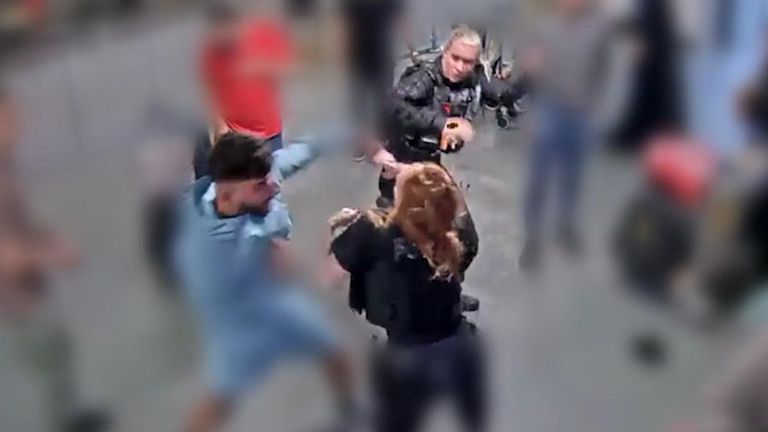 CCTV of the incident at Manchester Airport Pic: CPS 