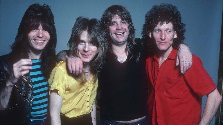 Ozzy Osbourne (second from right) with The Blizzard Of Ozz bandmates Rudy Sarzo, Randy Rhoads and Tommy Aldridge in 1981