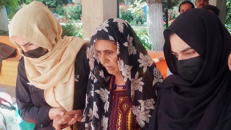 Bano Bibi's mother Gul Jan Bibi (centre). Pic: Reuters