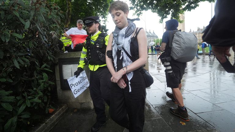 Palestine Action has been designated a terrorist organisation. Pic: PA