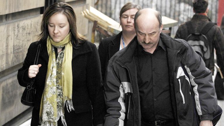 Aneta Kluk and Wladyslaw Kluk, sister and father of murdered of Polish student Angelika Kluk, arrive at Edinburgh High Court, where Peter To