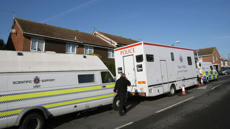 Police from both Essex and Kent forces continue searching the back garden of a house in Margate, Kent where accused killer Peter Tobin previ