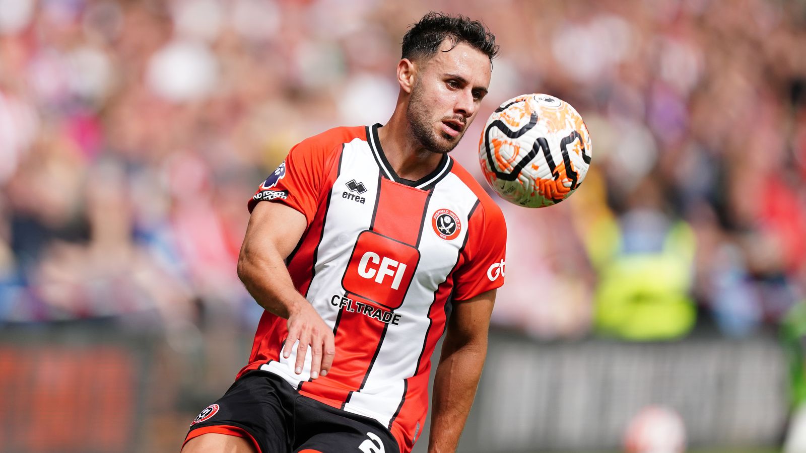 Sheffield United's George Baldock in action during the Premier League match at Bramall Lane, Sheffield. Picture date: Sunday August 27, 2023.