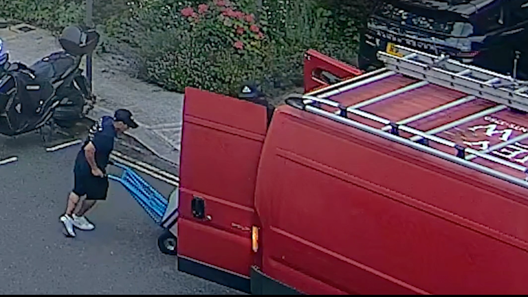 A hired handyman loads the bodies of Mosquera's victims into a van in a suitcase. Pic: Met Police