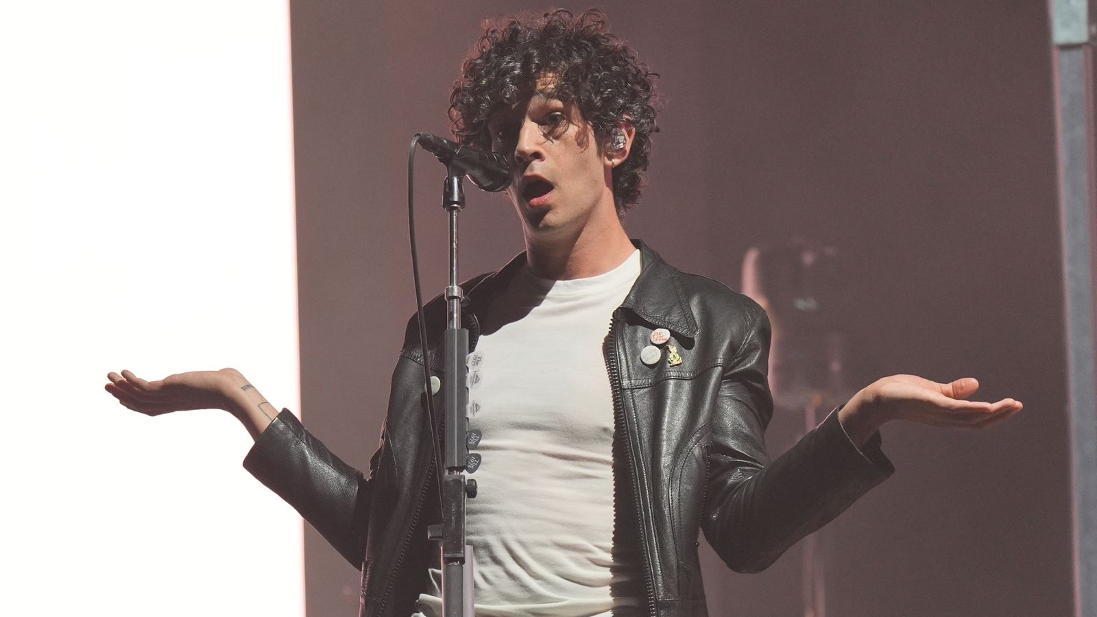 The 1975 performing on the Pyramid Stage at Glastonbury 2025. Pic: Yui Mok/PA