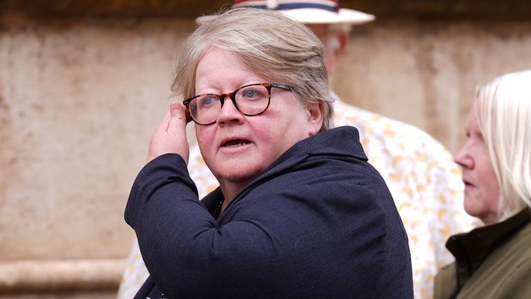 Therese Coffey attends the funeral of Lord Norman Tebbit, at St Edmundsbury Cathedral in Bury St Edmunds. The former Cabinet minister died on July 7 at the age of 94. Picture date: Thursday July 31, 2025. PA Photo. Photo credit should read: Joe Giddens/PA Wire