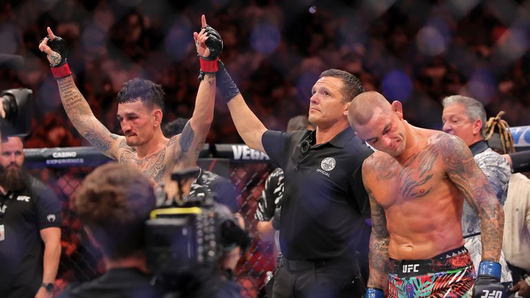 The win for Holloway is the first in three fights against Poirier, who beat him in 2012 and 2019.