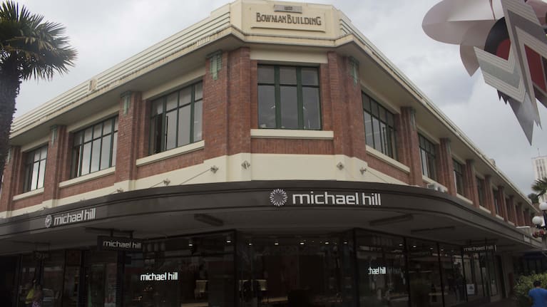 Street view of the Michael Hill jewelry store at Bowman Building, Napier.