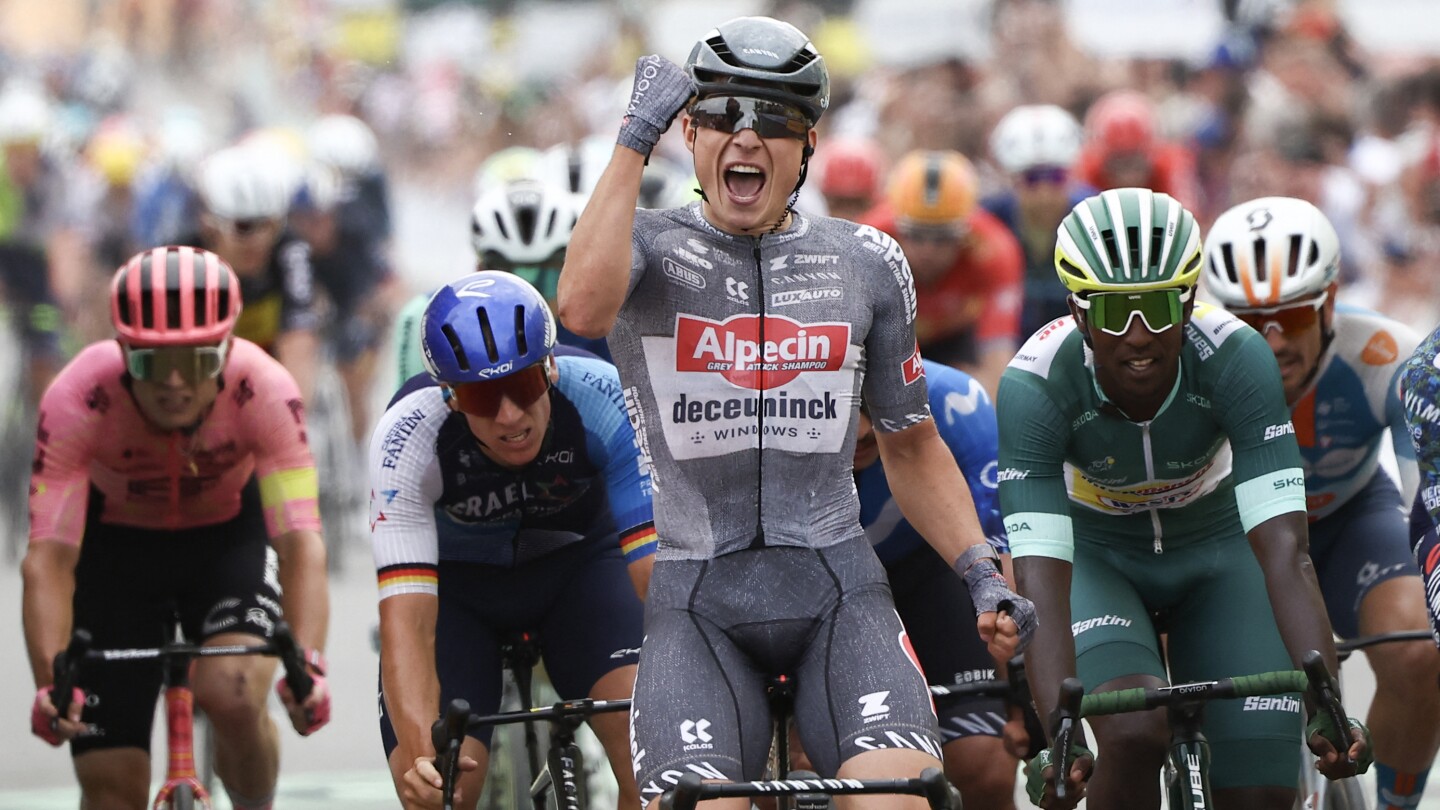 Jasper Philipsen wins Tour de France first stage, while Tadej Pogačar finishes safely