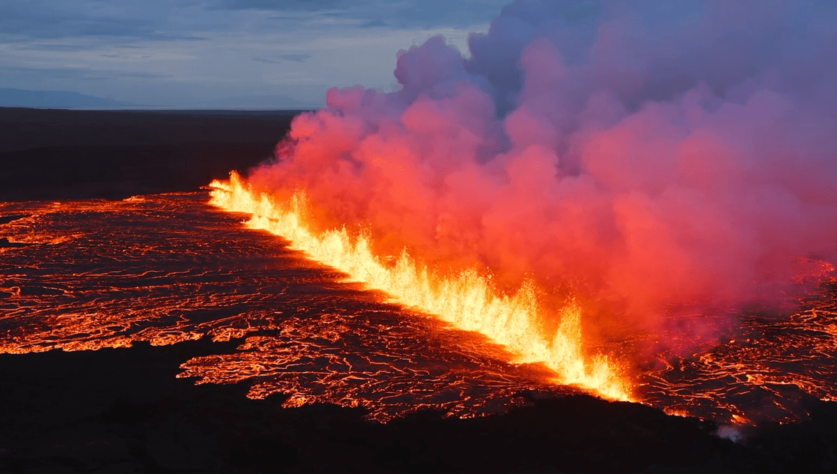 Spectacular Drone Footage Captures Fiery Scene Of Iceland's Latest Volcanic Eruption