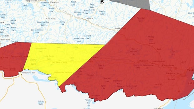 Tornado warning issued for parts of northwestern Ontario on Sunday
