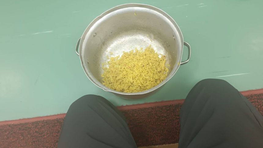 This bowl of plain rice was shared between two doctors during their 24-hour shift — their only meal that day.