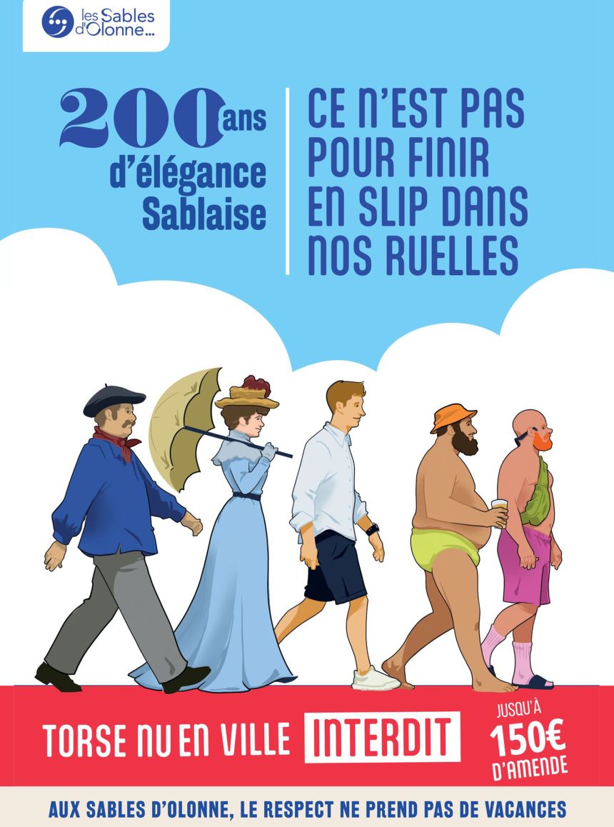 A poster announcing the fines in Les Sables d'Olonne