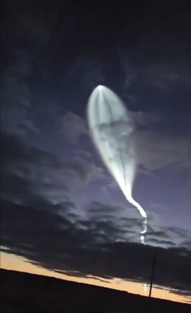 Hypersonic missile trail in the night sky.