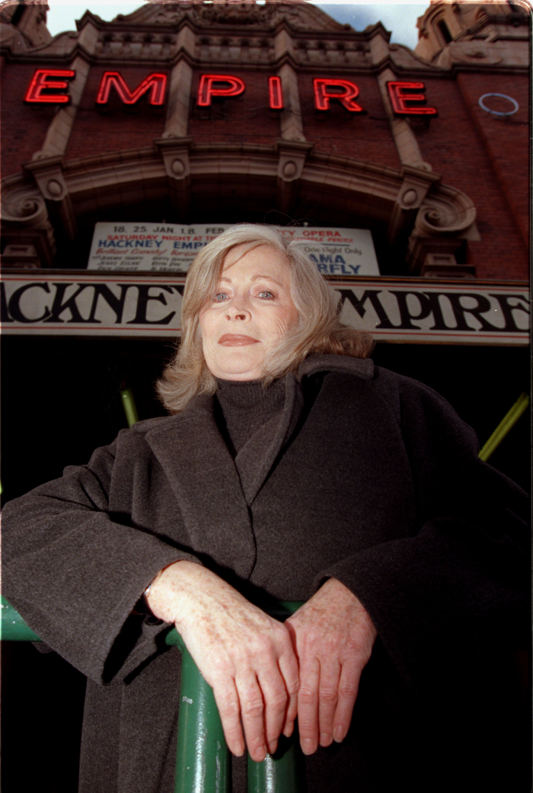 Doris Saatchi outside the Hackney Empire.