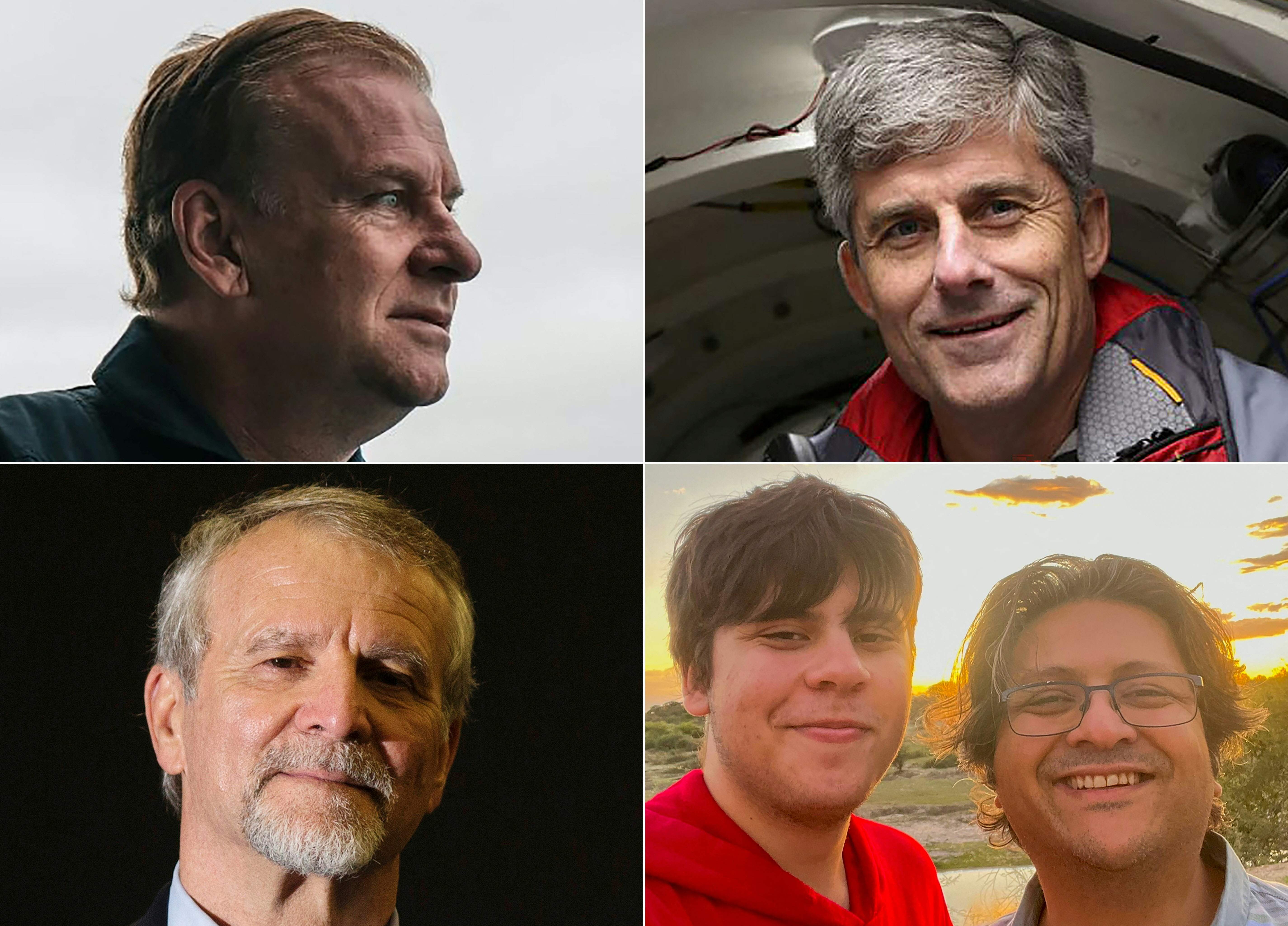 Collage of the five passengers aboard the Titan submersible.