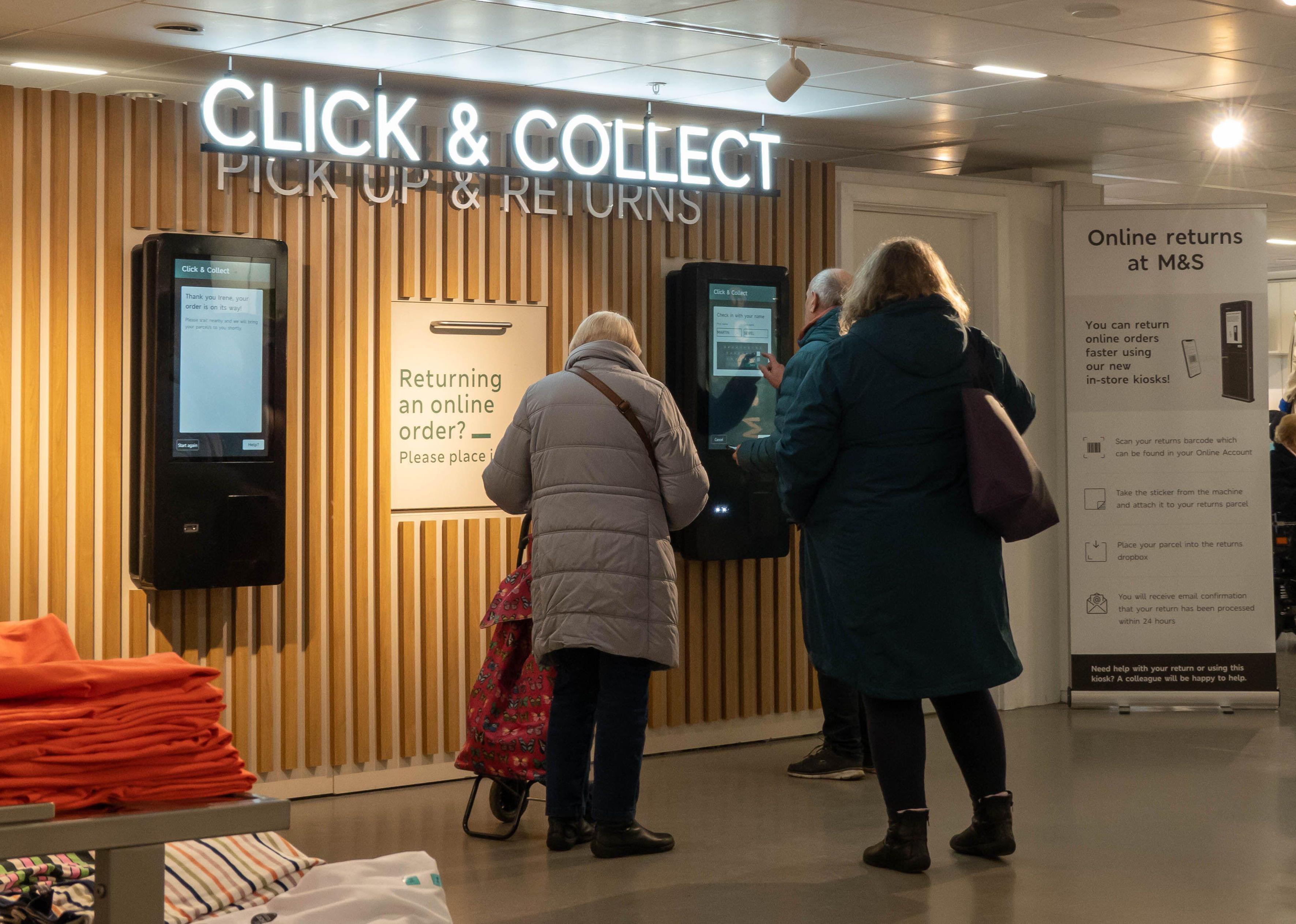 Marks and Spencer's click and collect and returns area in Norwich.