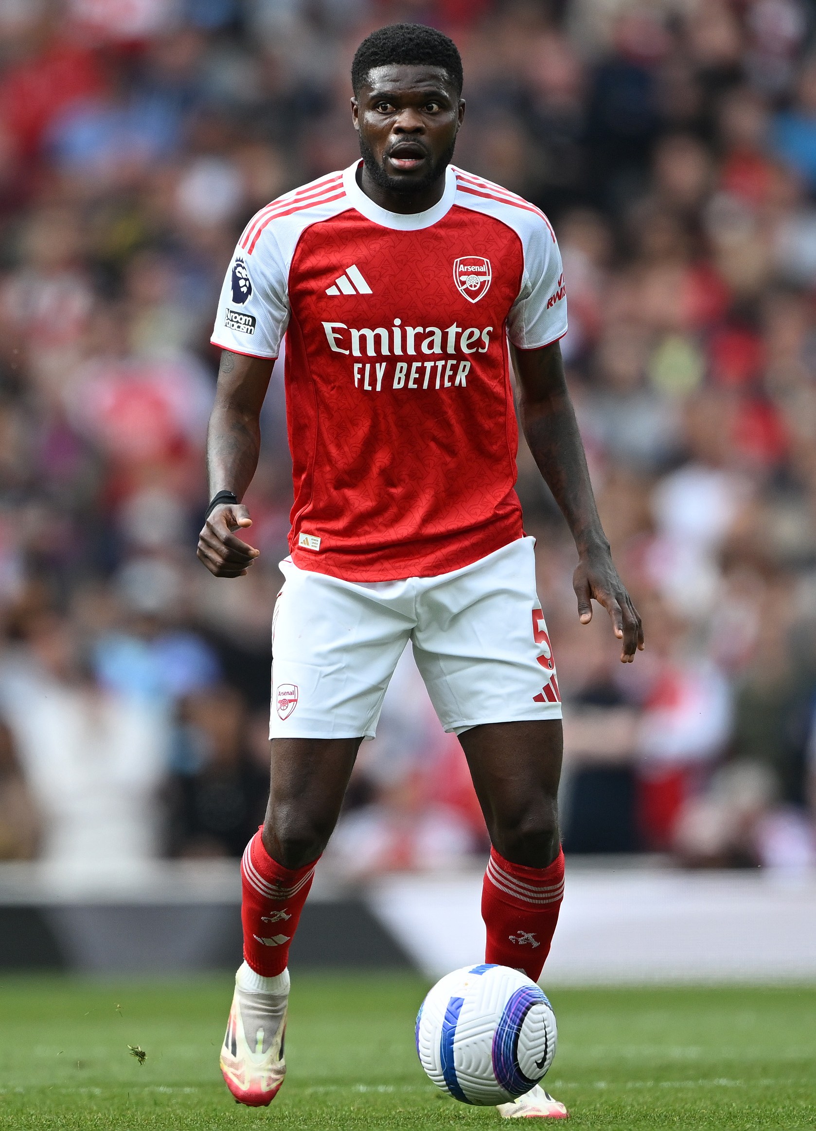 Thomas Partey of Arsenal during a Premier League match.
