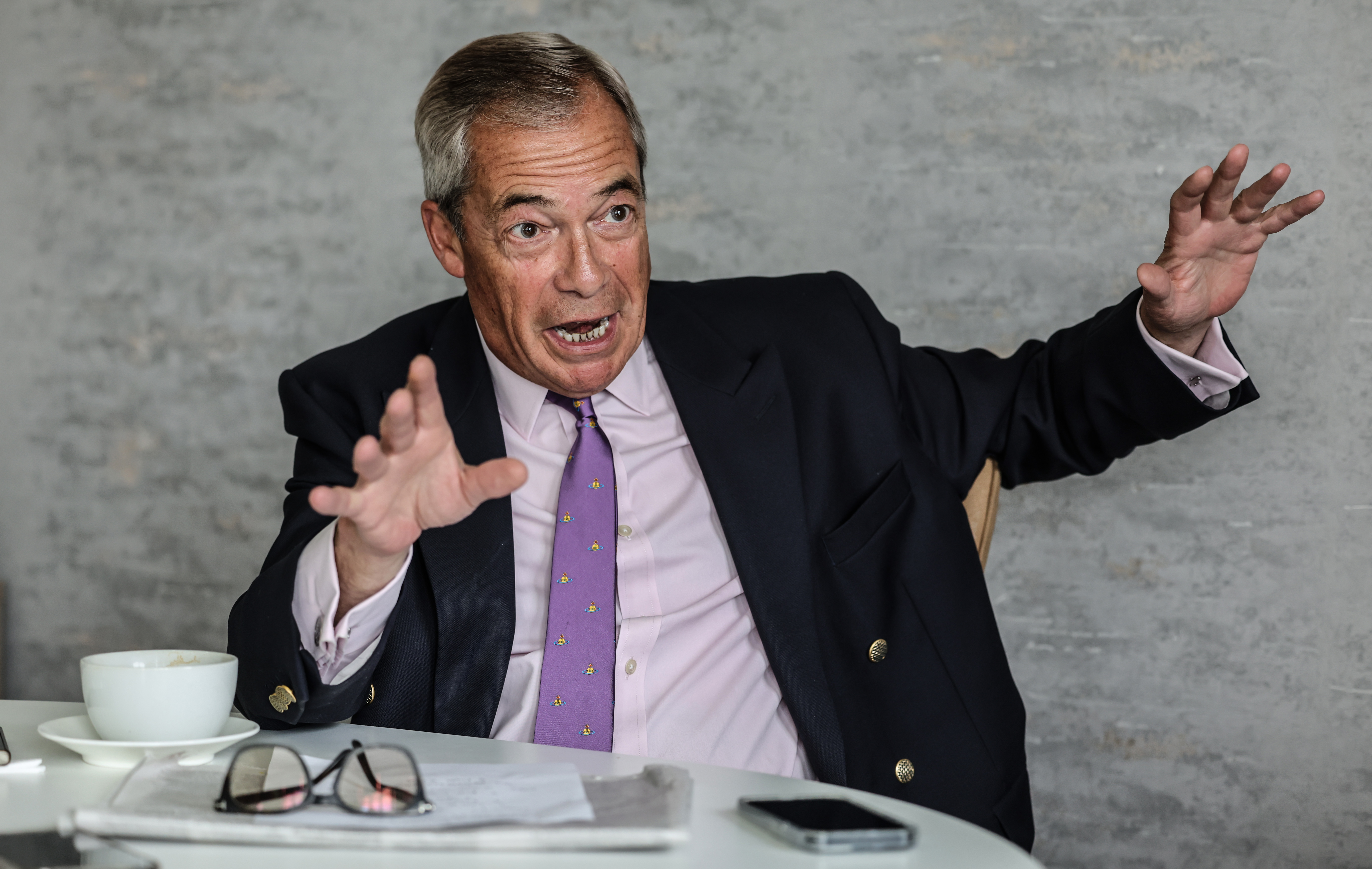 Nigel Farage during an interview.