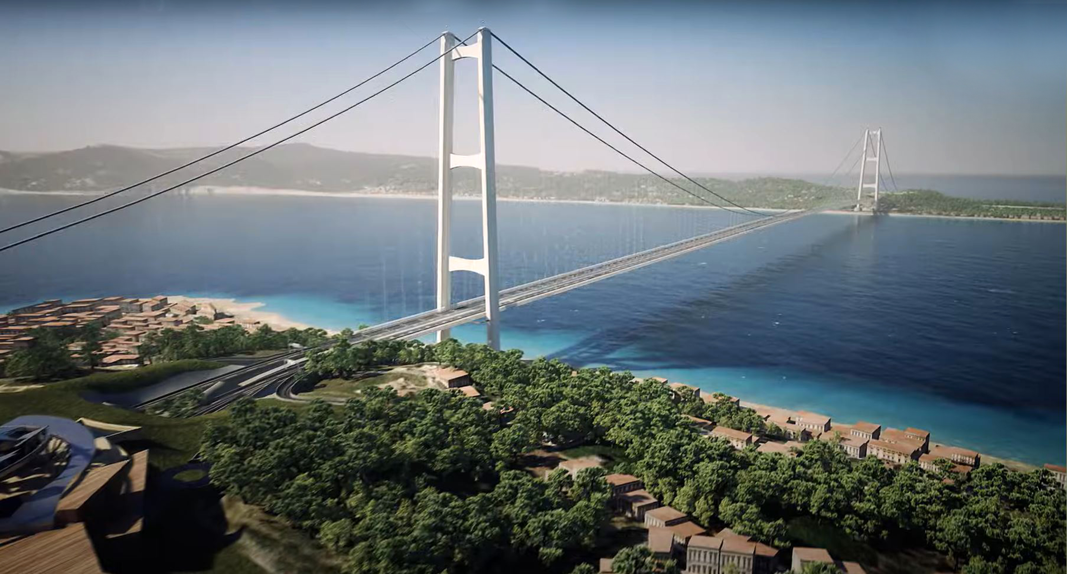Artist's impression of the Messina Strait Bridge in Sicily.