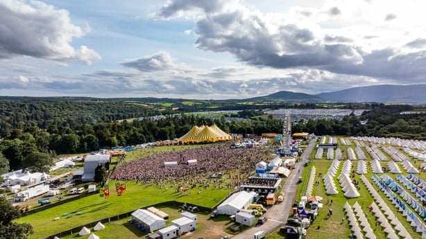 An aerial view of the All Together Now festival