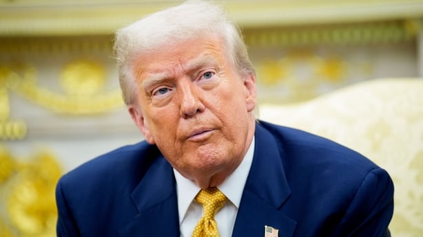 US President Donald Trump in the Oval Office of the White House in Washington, DC