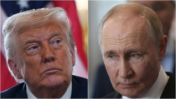 A compilation photo featuring US President Donald Trump and Russian President Vladimir Putin