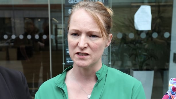 24/06/2024 Dublin Ireland. Women of Honor Tribunal. A Tribunal of Inquiry to the Defence Forces' complaints process around bullying, discrimination and sexual misconduct is under way. at the Infinity Building, George's Court, Smithfield. Photo shows Diane Byrne speaking to the media. Photo: Sasko La