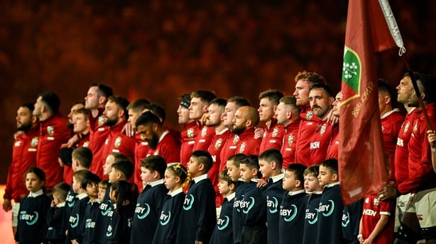 26 July 2025; British & Irish Lions players, including Jack Conan before the second test match between Australia and the British & Irish Lions at the Melbourne Cricket Ground in Melbourne, Australia. Photo by Brendan Moran/Sportsfile