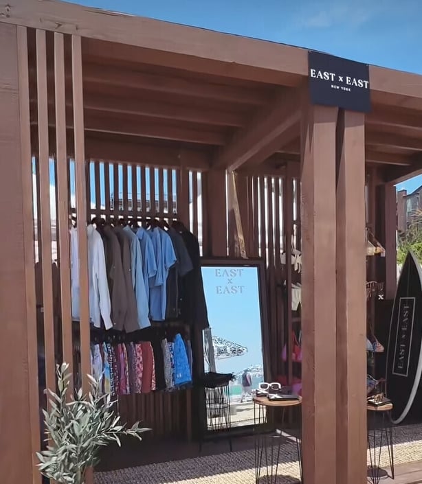 screenshot of a pop up shop selling clothes