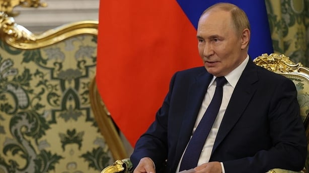 Russian President Vladimir Putin speaks during a Russian-Malaysian talks at the Grand Kremlin Palace