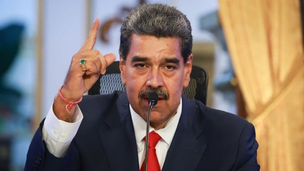 President Nicolas Maduro speaks during a press conference 