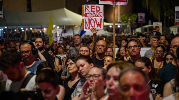 People protest in Tel Aviv, Israel