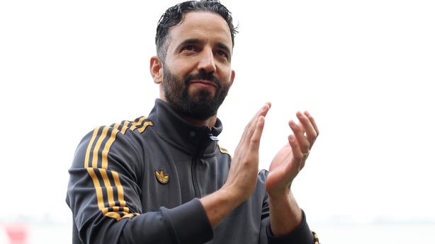 MANCHESTER, ENGLAND - AUGUST 09: Ruben Amorim, Manager of Manchester United acknowledges the fans after the pre-season friendly match between Manchester United and ACF Fiorentina at Old Trafford on August 09, 2025 in Manchester, England. (Photo by Matt McNulty/Getty Images)