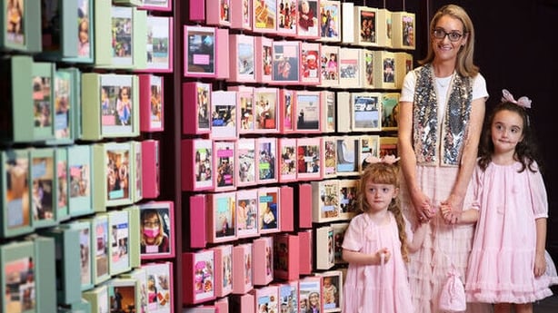 Caitriona Greene with her daughters Mary Brigid and Dorothy pictured at the Cancer Revolution: Science, Innovation and Hope exhibition at Stephen's Green Shopping Centre in Dublin