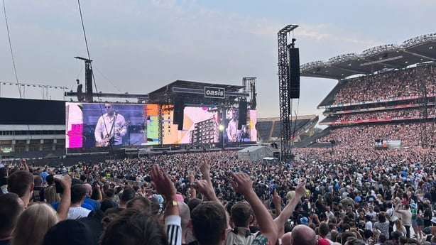 Oasis on stage at Croke Park
