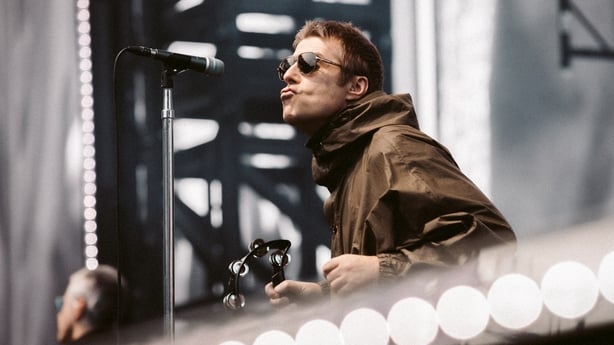 Liam Gallagher puckers up on stage in Croke Park Photo: Big Brother Recordings