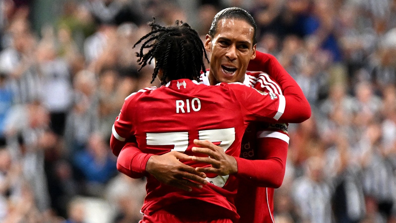 Virgil Van Dijk embraces Rio Ngumoha's 'dream debut'