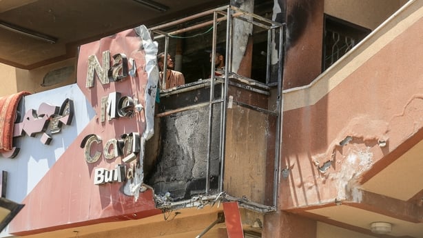 KHAN YUNIS, GAZA - AUGUST 25: A view shows the Nasser Medical Complex damaged after an Israeli strike in Khan Yunis, Gaza, on August 25, 2025. Twenty Palestinians, including five journalists and a firefighter, were killed and several others wounded in the attack. The Gaza Health Ministry confirmed t