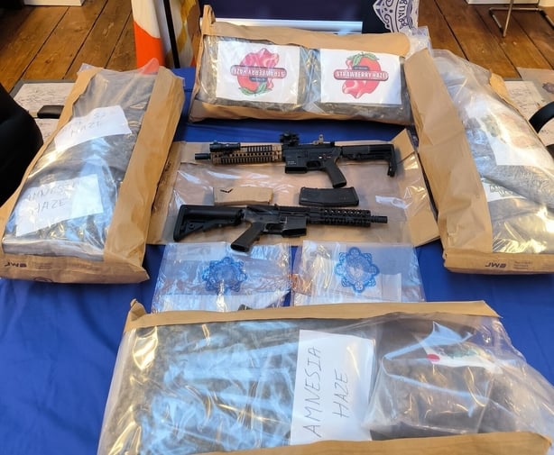 Two rifles and drugs were seized during an operation in north County Dublin