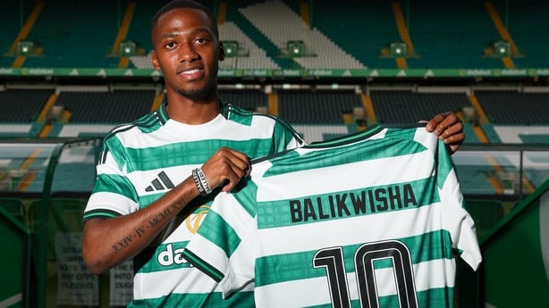 GLASGOW, SCOTLAND - AUGUST 28: Celtic Football Club announce the signing of Michel-Ange Balikwisha on a five-year deal from Royal Antwerp, at Celtic Park, on August 28, 2025, in Glasgow, Scotland. (Photo by Ross MacDonald/SNS Group via Getty Images)