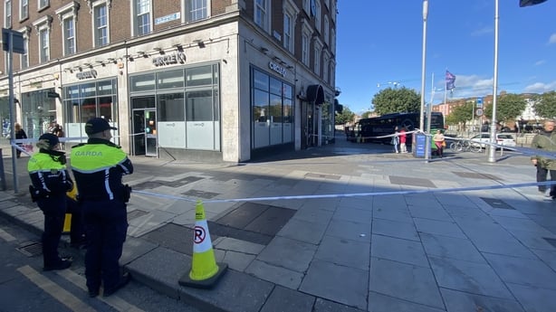 A section of Westmorland Street is tapped off following a serious assault in Dublin city centre 