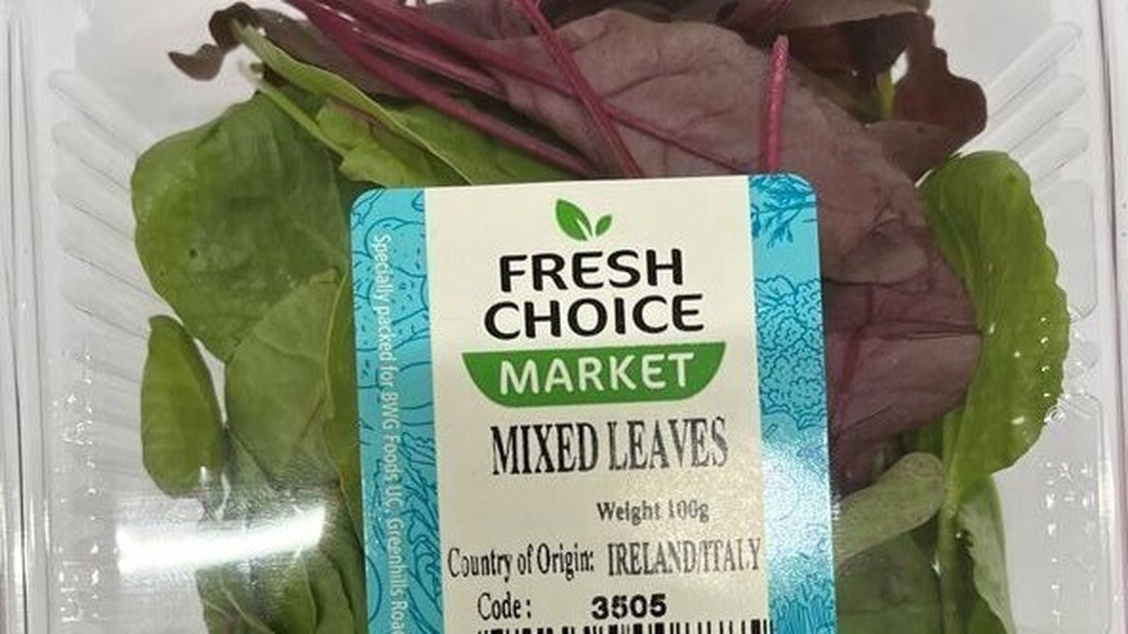 FSAI recall batch of mixed leaves over listeria