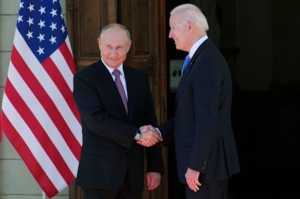 Vladimir Putin and Joe Biden meet in Geneva in June 2021, before the Ukraine invasion.