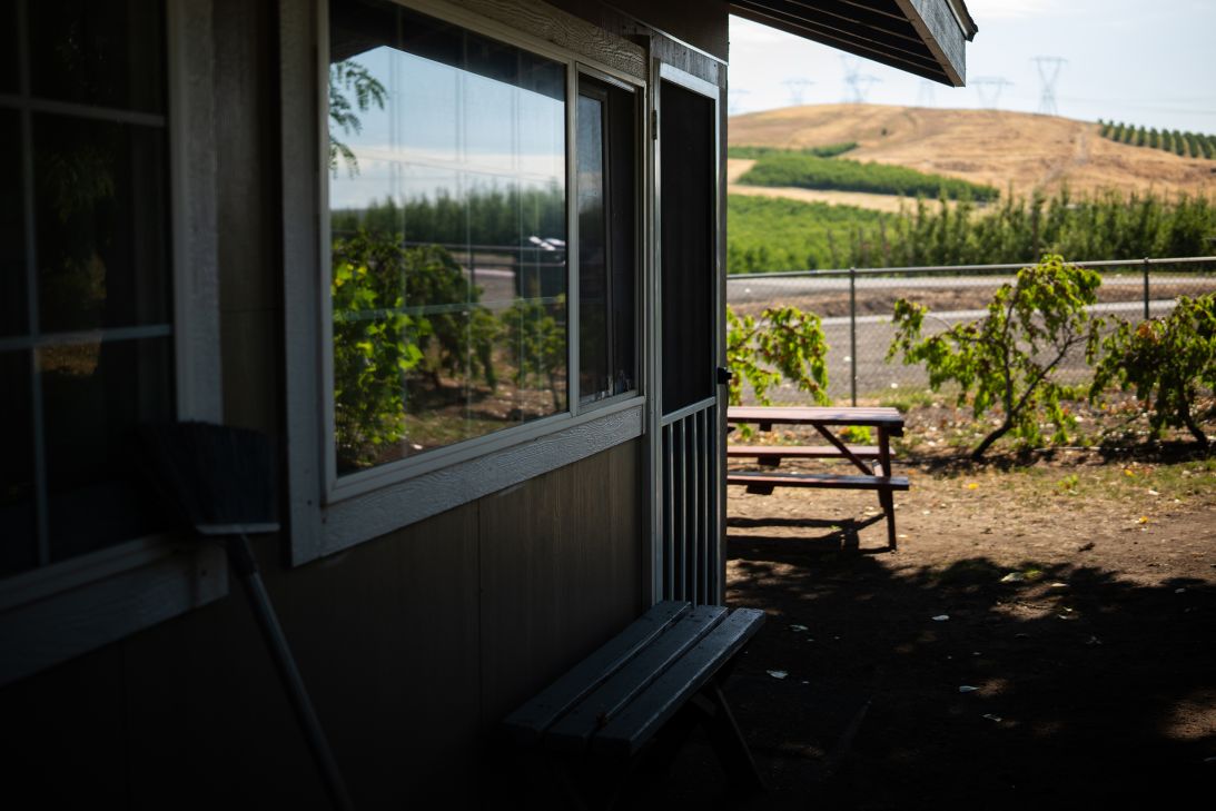 Many farmers provide accommodation to their seasonal workers. But cabins like this one have been vacant this year.
