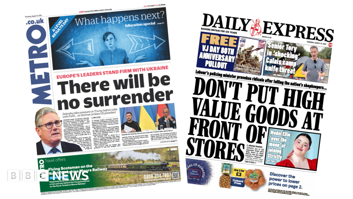 The headline on the front page of the Metro reads: "There will be no surrender"