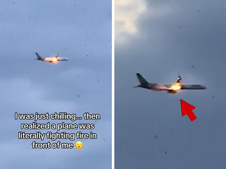 Boeing plane catches fire mid-air