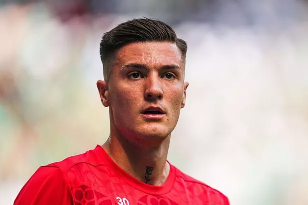 Benjamin Sesko in action for RB Leipzig.
