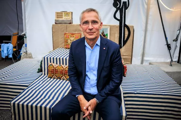 Norway's Minister of Finance and former Secretary General of NATO Jens Stoltenberg at the Notodden Blues Festival on July 31, 2025 in Notodden, Norway
