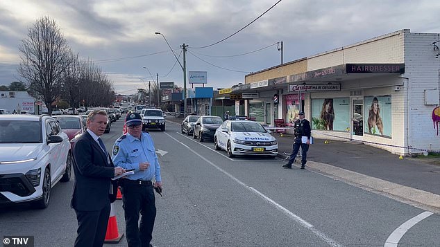 Police were called to the scene at about 1.10pm following reports of a brawl and stabbing